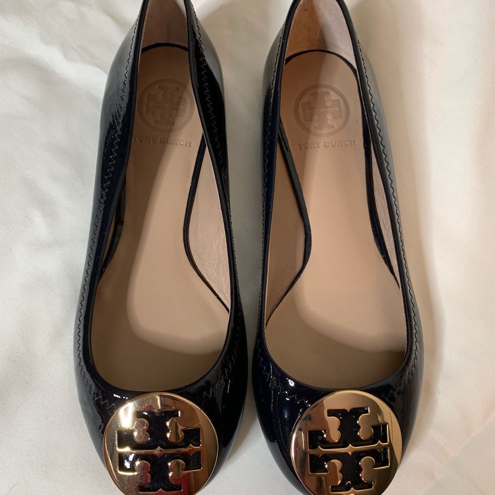 Tory Burch Leather Minnie Travel Ballet Flats